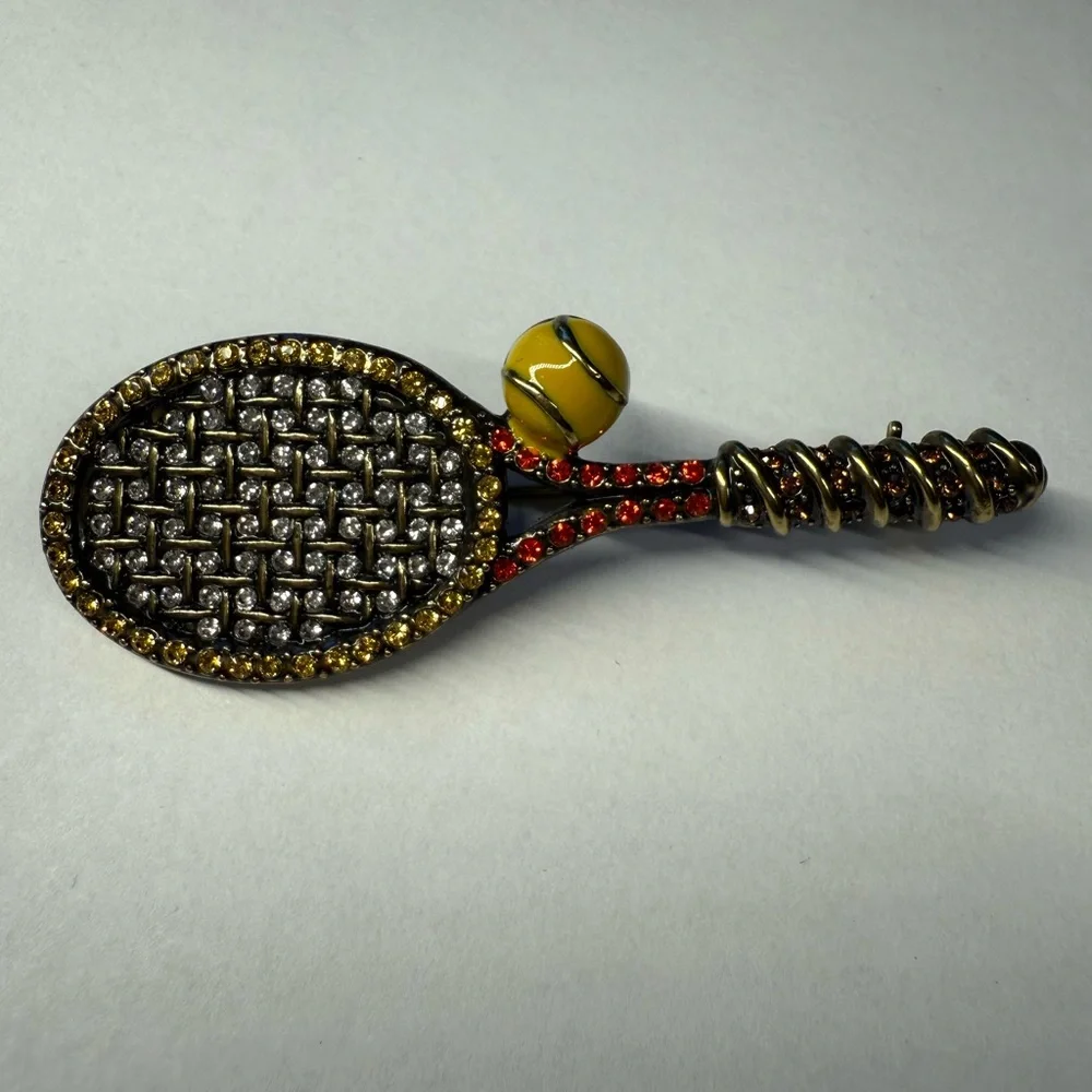 Heidi Daus Tennis Racket Brooch Pin - Picture 2 of 4